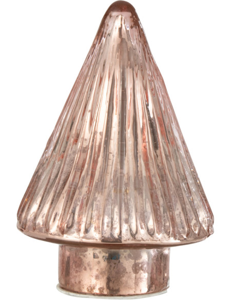 Sapin de Noël lumineux Led 10 cm en Verre Rose - 1