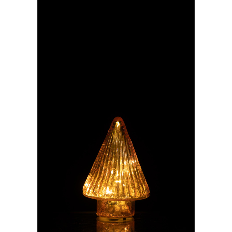 Sapin de Noël lumineux Led 10 cm en Verre Rose - 3