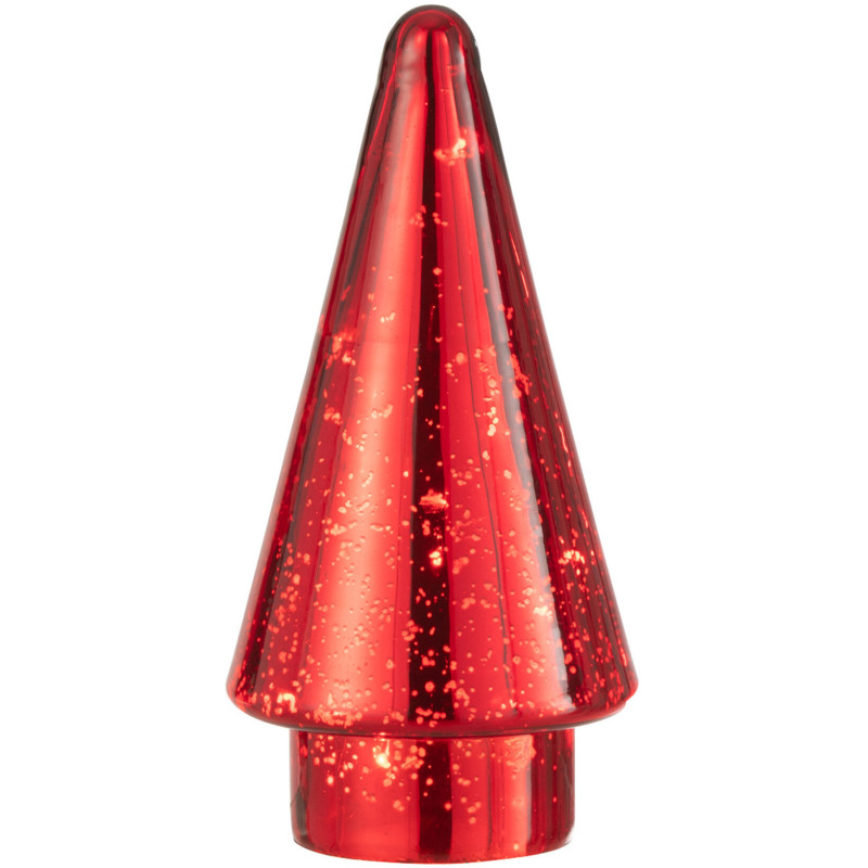 Sapin de Noël lumineux Led 20 cm en Verre Rouge - 1