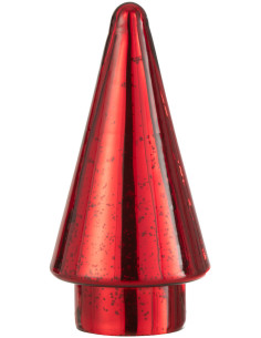 Sapin de Noël lumineux Led 20 cm en Verre Rouge - 2