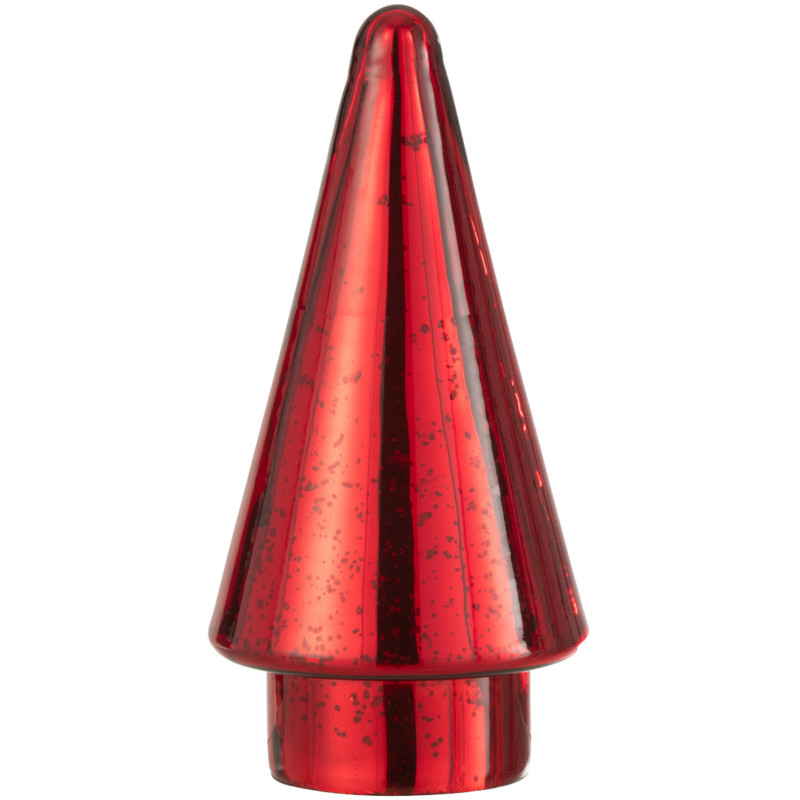 Sapin de Noël lumineux Led 20 cm en Verre Rouge - 2
