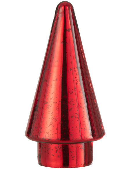Sapin de Noël lumineux Led 20 cm en Verre Rouge - 2