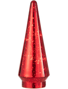 Sapin de Noël lumineux Led 30 cm en Verre Rouge - 1