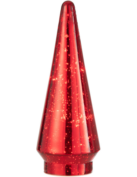 Sapin de Noël lumineux Led 30 cm en Verre Rouge - 1
