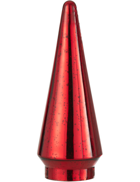 Sapin de Noël lumineux Led 30 cm en Verre Rouge - 2