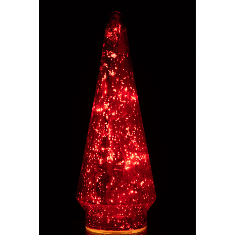 Sapin de Noël lumineux Led 30 cm en Verre Rouge - 3