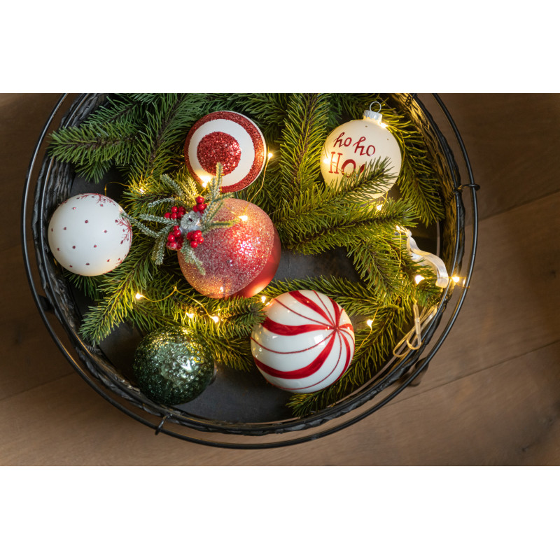 Boule de Noël en Verre Vert Effet cabossé - 2