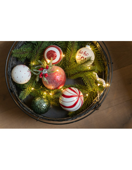 Boule de Noël en Verre Vert Effet cabossé - 2