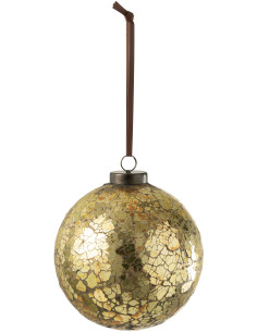 Boule de Noël XL en Verre Doré Effet craquelé - 1