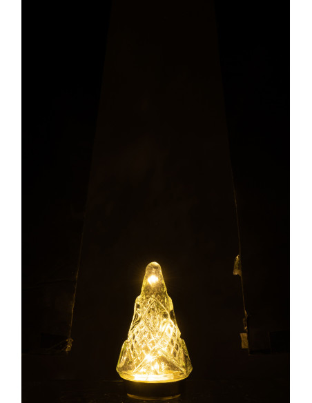 Sapin de Noël lumineux Led 15 cm en Verre Transparent - 3