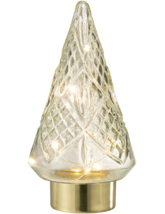 Sapin de Noël lumineux Led 25 cm en Verre Transparent - 1