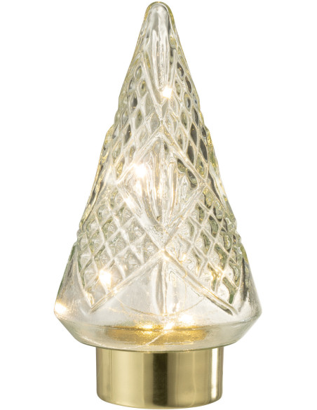 Sapin de Noël lumineux Led 25 cm en Verre Transparent - 1