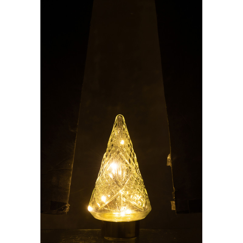 Sapin de Noël lumineux Led 25 cm en Verre Transparent - 3