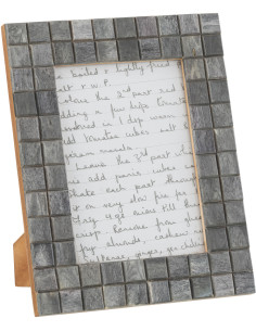 Cadre photo Wall en Bois Corne Gris Motif carrés pour photo 13x18 - 1