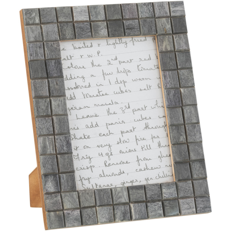 Cadre photo Wall en Bois Corne Gris Motif carrés pour photo 13x18 - 1