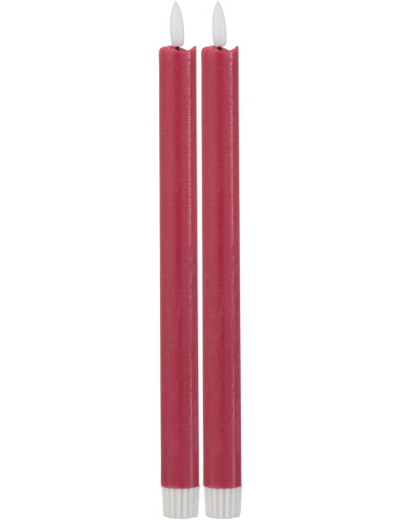 Bougies Led rouge H29 cm Lot de 2 - 1