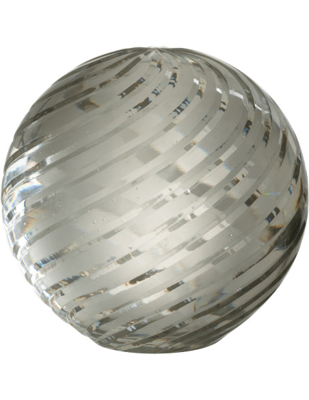 Presse papier boule en verre transparent Ondes 11 cm | Histoires Singulières - 1