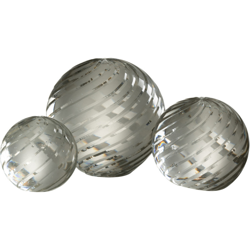 Presse papier boule en verre transparent Ondes 11 cm | Histoires Singulières - 2