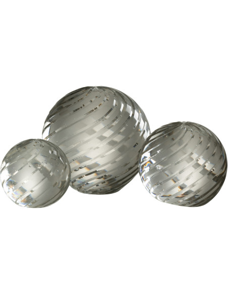 Presse papier boule en verre transparent Ondes 11 cm | Histoires Singulières - 2