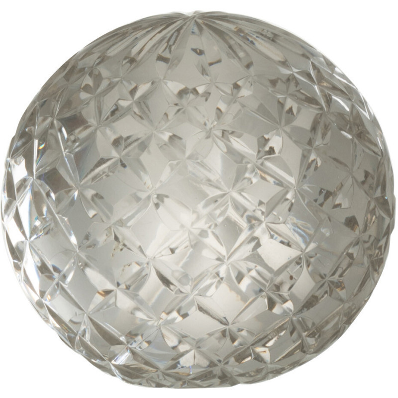 Presse papier boule en verre transparent Losanges 9 cm | Histoires Singulières - 1