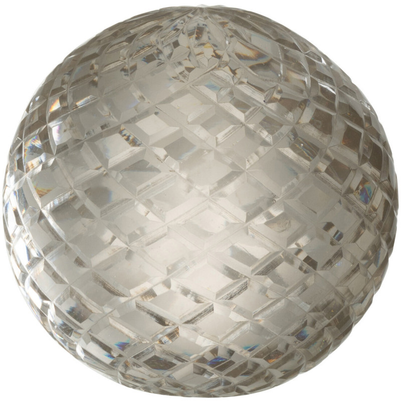 Presse papier boule en verre transparent Losanges 11 cm | Histoires Singulières - 1