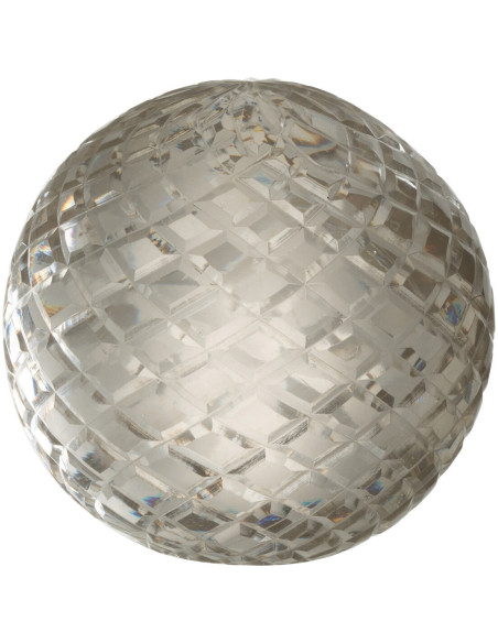 Presse papier boule en verre transparent Losanges 11 cm | Histoires Singulières - 1