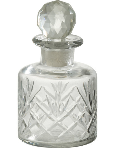 Bouteille déco en verre transparent H18 cm - 1