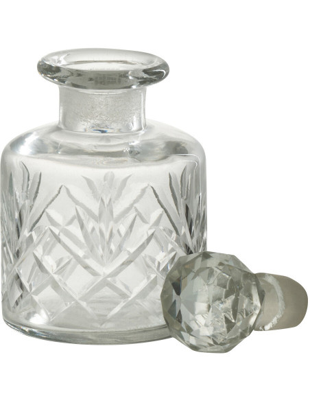 Bouteille déco en verre transparent H18 cm - 2