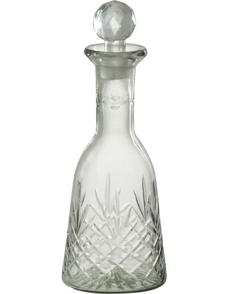 Bouteille déco en verre transparent H22 cm - 1
