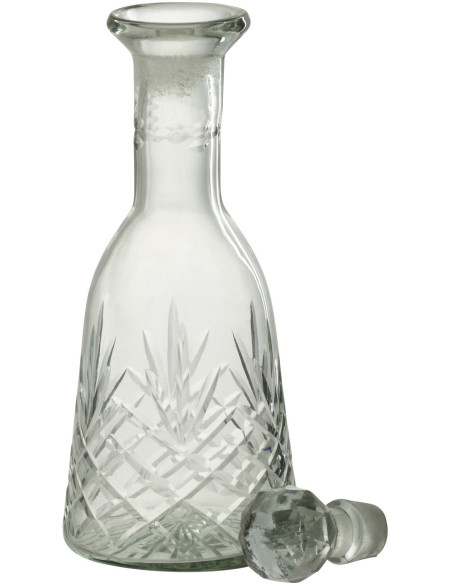 Bouteille déco en verre transparent H22 cm - 2