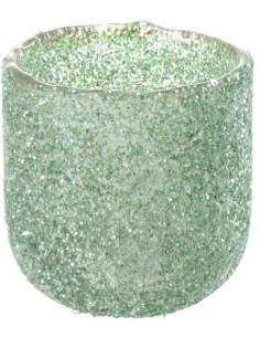 Photophore moderne vert D8 cm en verre - 1