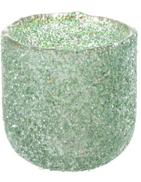 Photophore moderne vert D8 cm en verre - 1