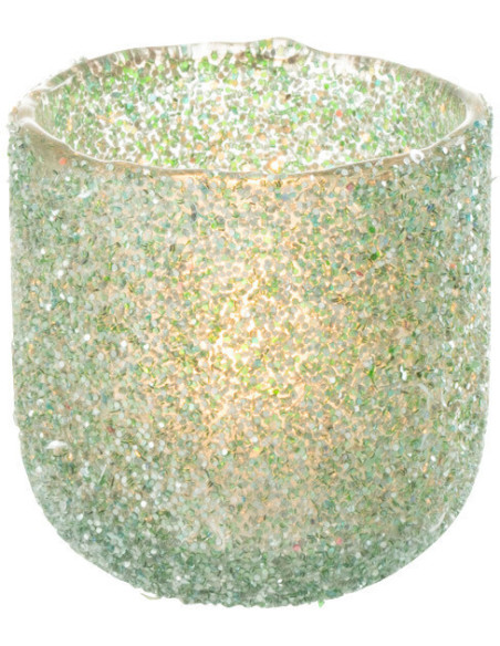 Photophore moderne vert D8 cm en verre - 3