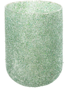 Photophore moderne vert D13 cm en verre - 1