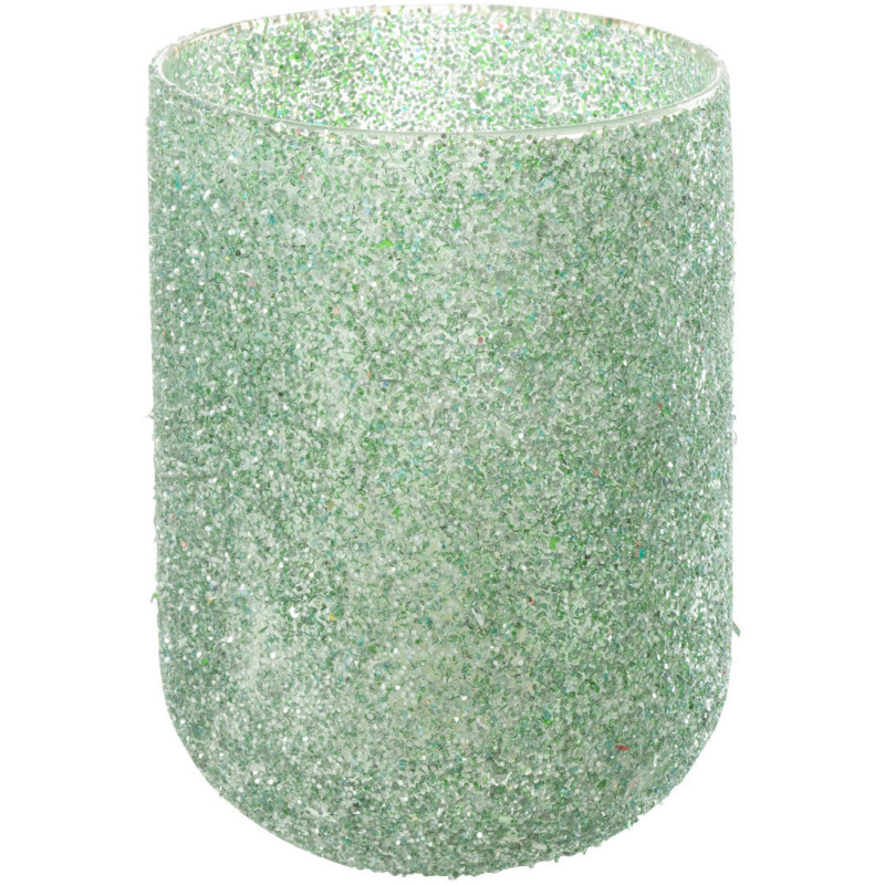 Photophore moderne vert D13 cm en verre - 1