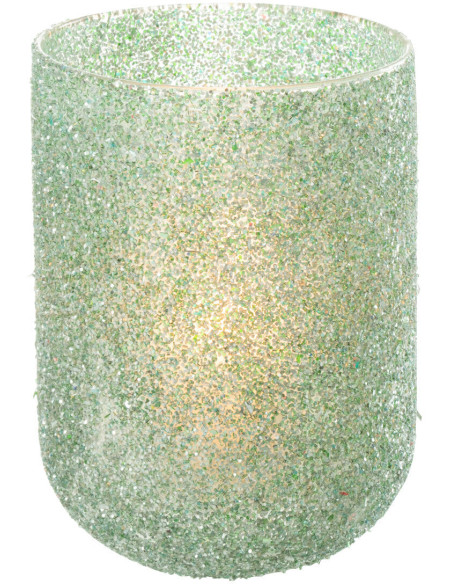 Photophore moderne vert D13 cm en verre - 3