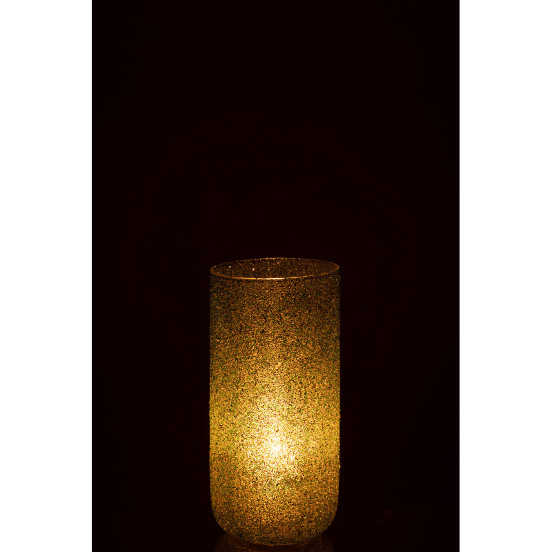 Photophore haut vert H28 cm en verre - 4