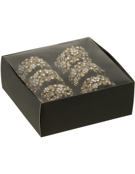 Rond de serviette Viane en Métal Doré (Lot de 6) - 3
