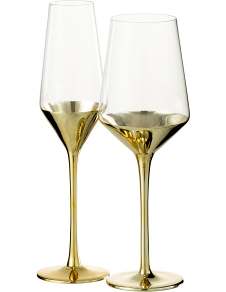 Verre à vin Silao en Verre Doré Transparent - 2