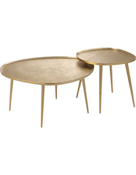 Tables basses modernes dorée en métal - 1