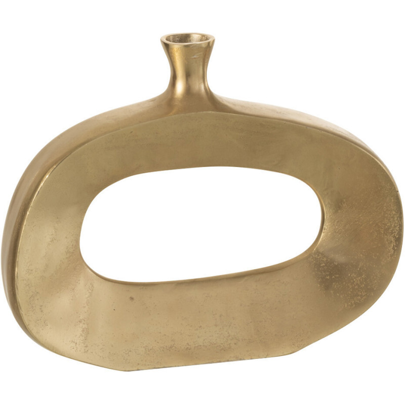 Vase Ovale Nina Hauteur 23 cm en Aluminium Doré - 1