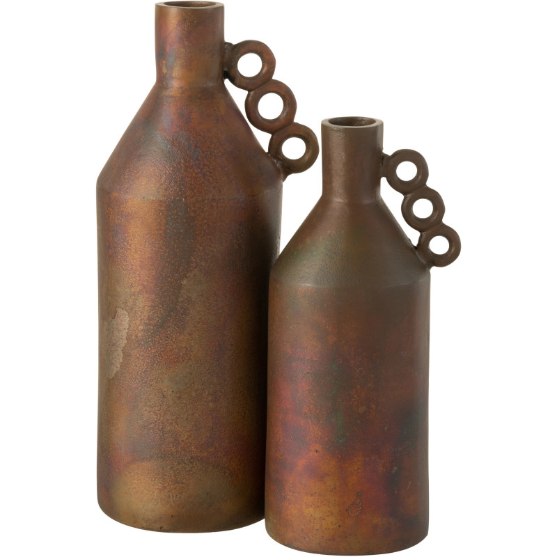 Vase Bouteille Odin Hauteur 45 cm en Aluminium Bronze - 2