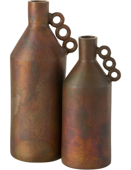 Vase Bouteille Odin Hauteur 45 cm en Aluminium Bronze - 2