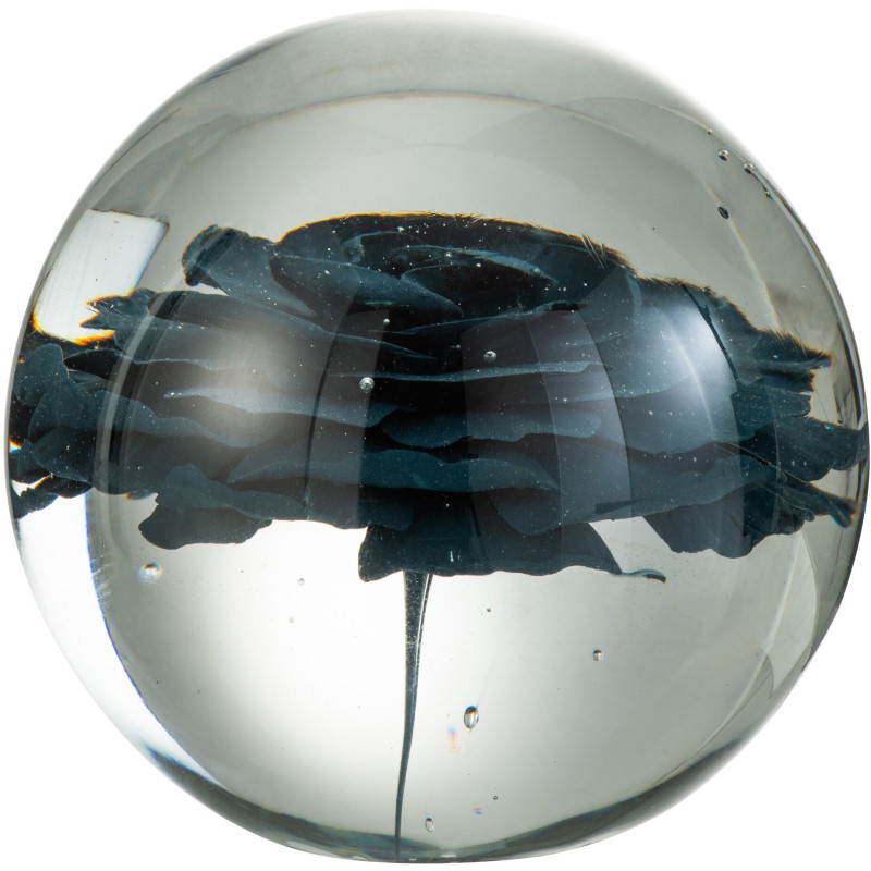 Sulfure Ronde XL Fleur Tallis en Verre Bleu 12 cm - 1