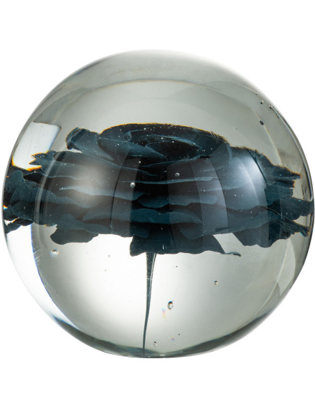 Sulfure Ronde XL Fleur Tallis en Verre Bleu 12 cm - 1