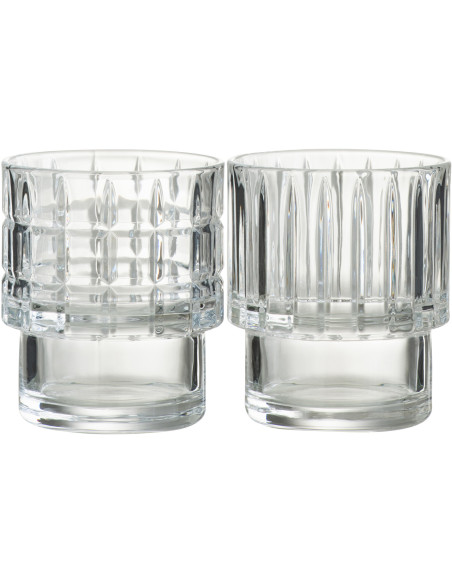 Verre à Whisky Duet en Verre Transparent (Lot de 2) J-Line - 1