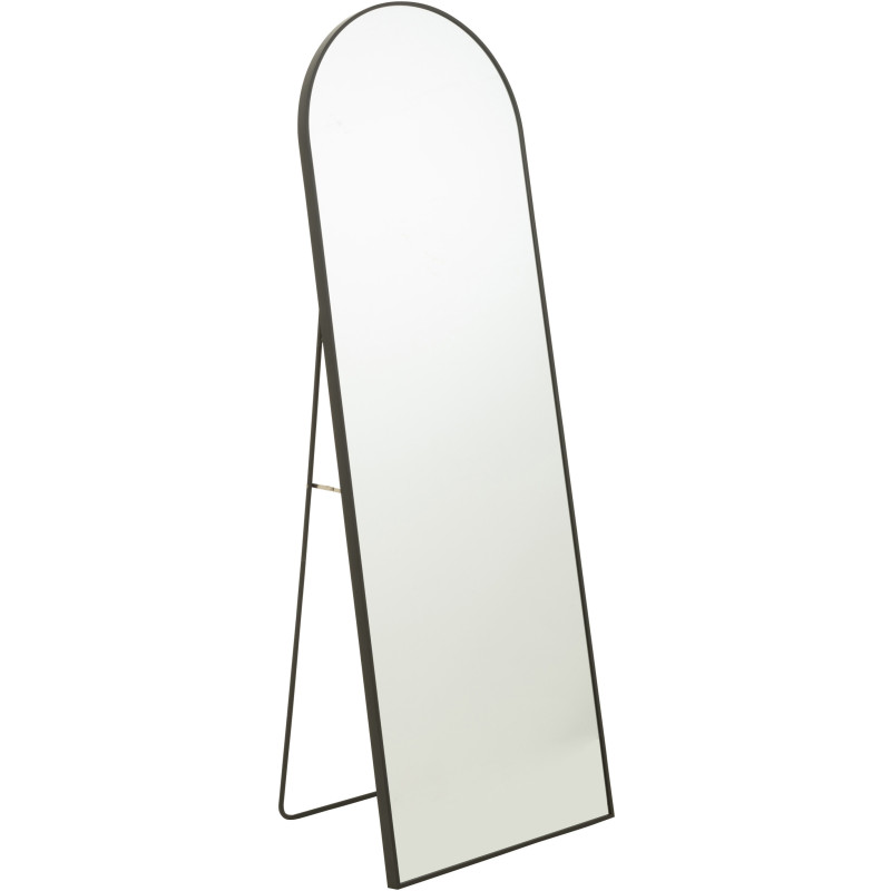 Miroir Sur pied Arrondi Amatera en Aluminium Noir - 1