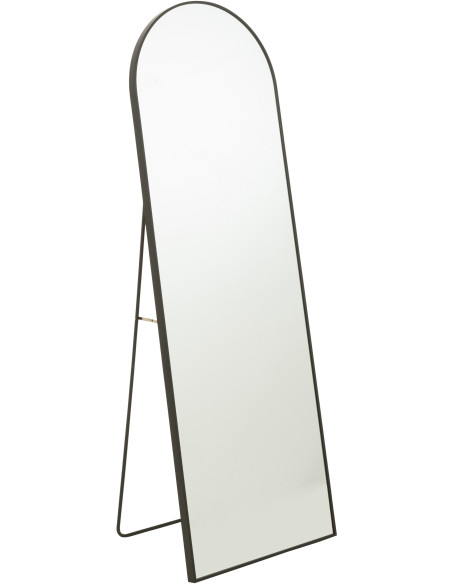 Miroir Sur pied Arrondi Amatera en Aluminium Noir - 1