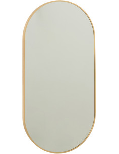 Miroir Mural Ovale Grale en Aluminium Doré - 1