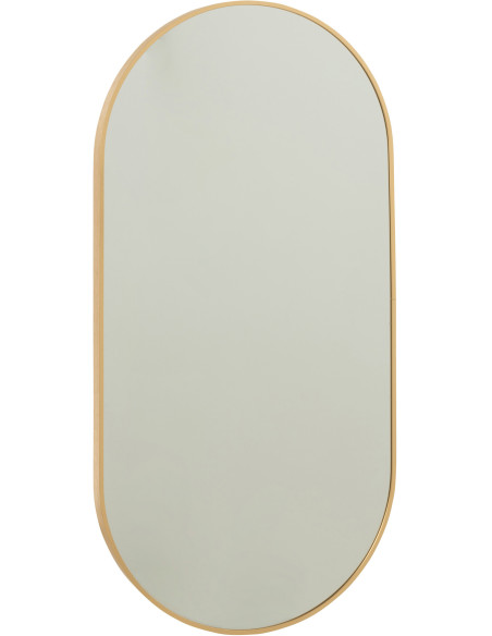 Miroir Mural Ovale Grale en Aluminium Doré - 1